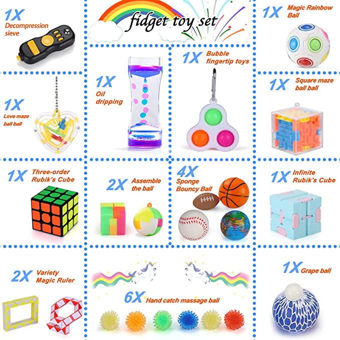 70 Pack Sensory Fidget Toys Set for Adults Kids
